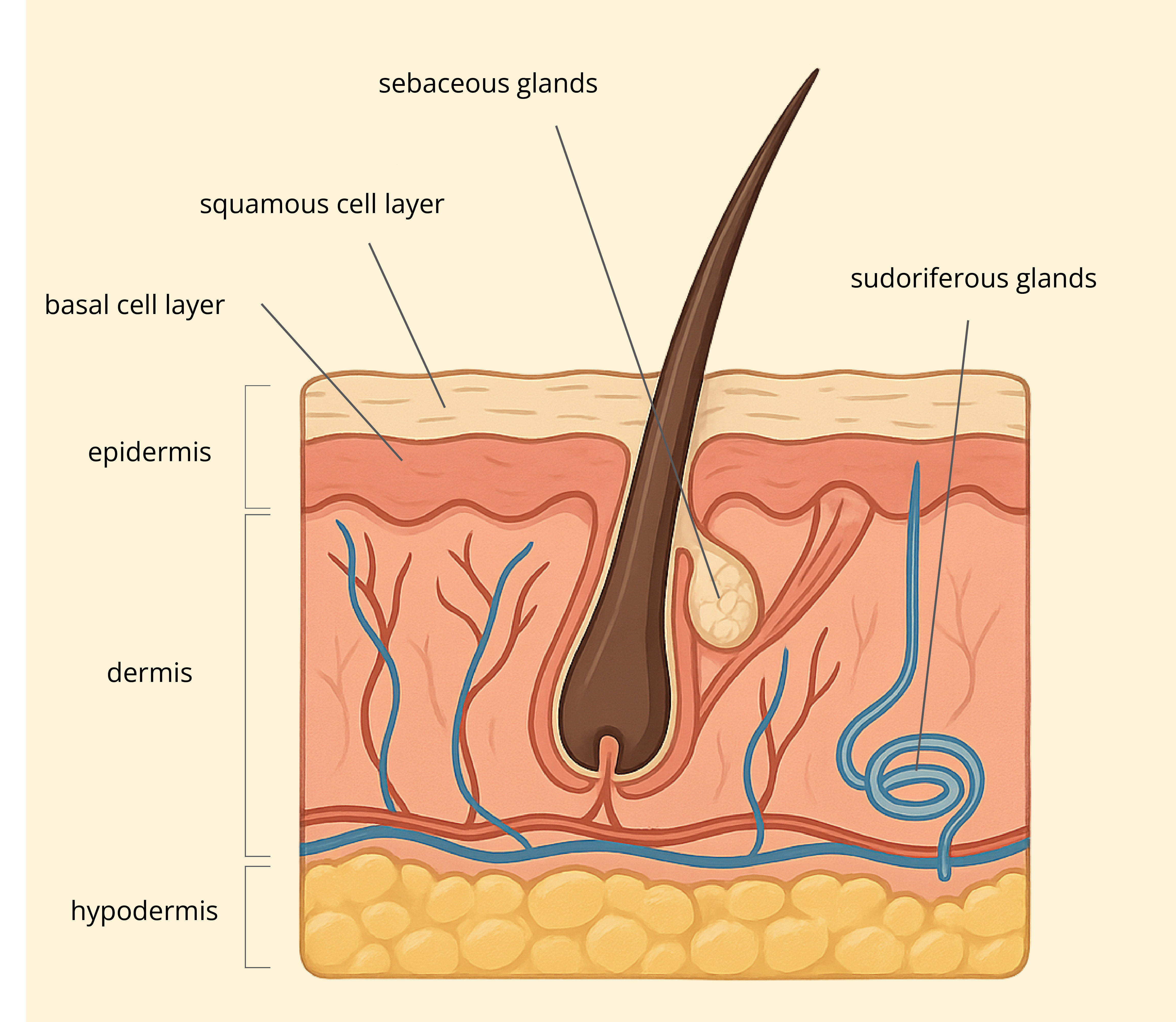 Visual explanation of integumentary system
